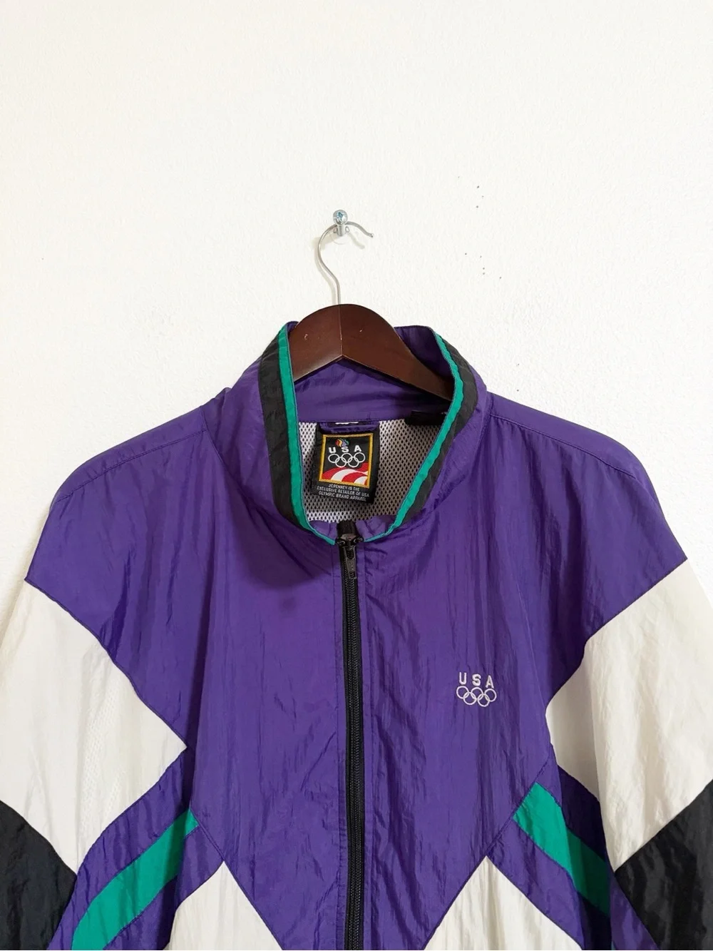 Vintage 80s USA Olympics JCP Nylon Jacket Size XL